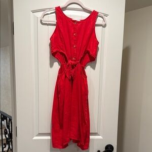 Zara Red Tie Front Sundress for Casual Nights
